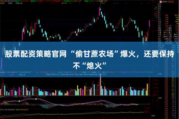 股票配资策略官网 “偷甘蔗农场”爆火，还要保持不“熄火”